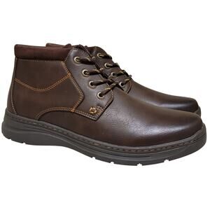 XRAY Men Aiden Lace Up Plain Toe Chukka Boots Size US 10M Brown Faux Leather